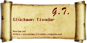 Glückman Tivadar névjegykártya